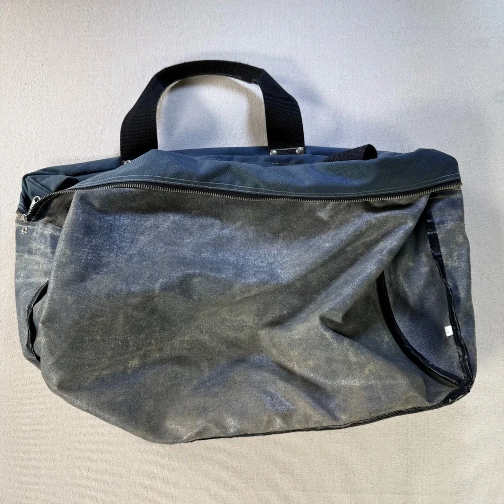 Vintage Quiksilver Duffel Bag Blue Canvas Surf Travel Gym Bag Large Graphic QS